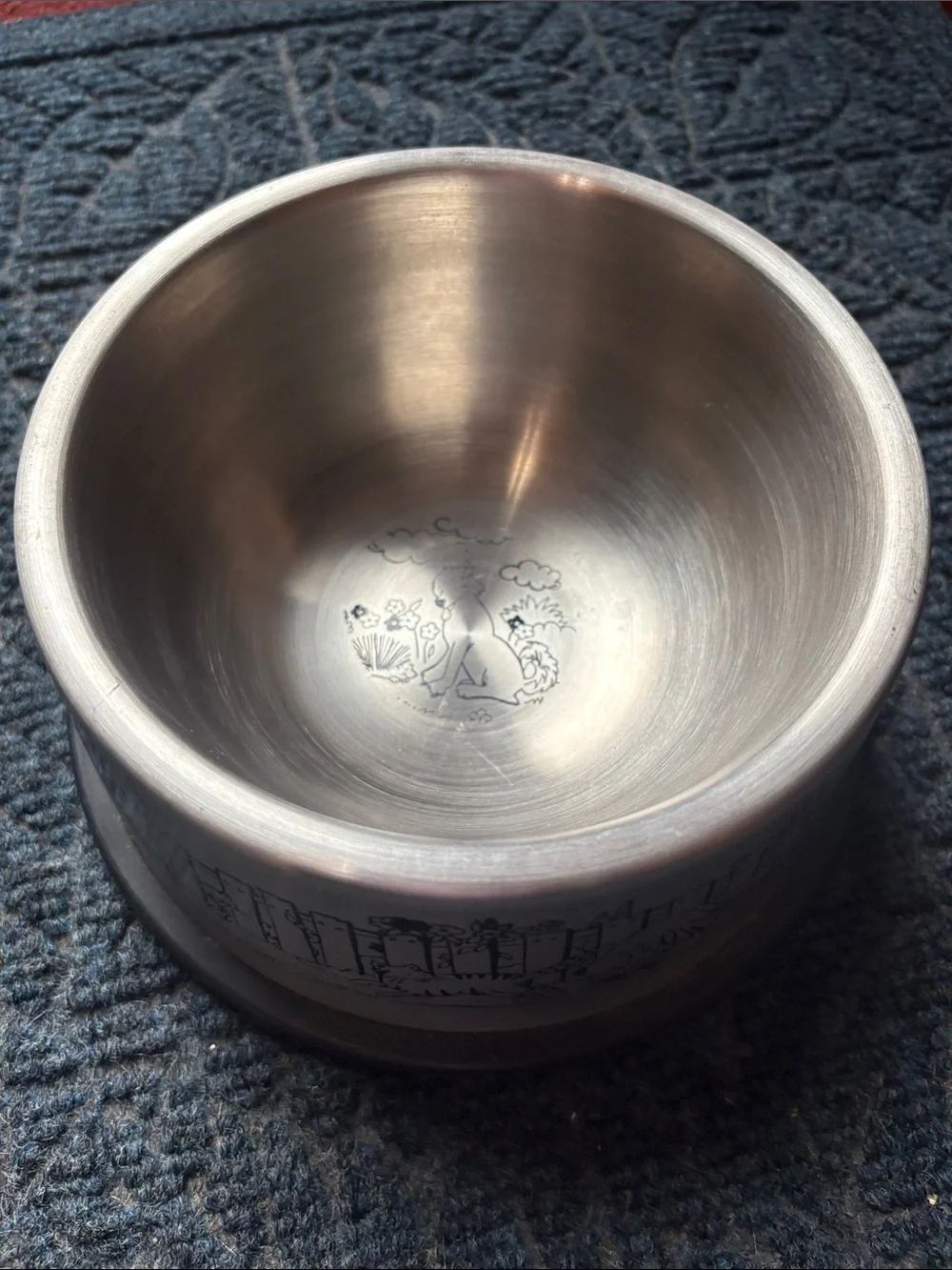 Stainless Steel Bowl with Cute Fox Illustration